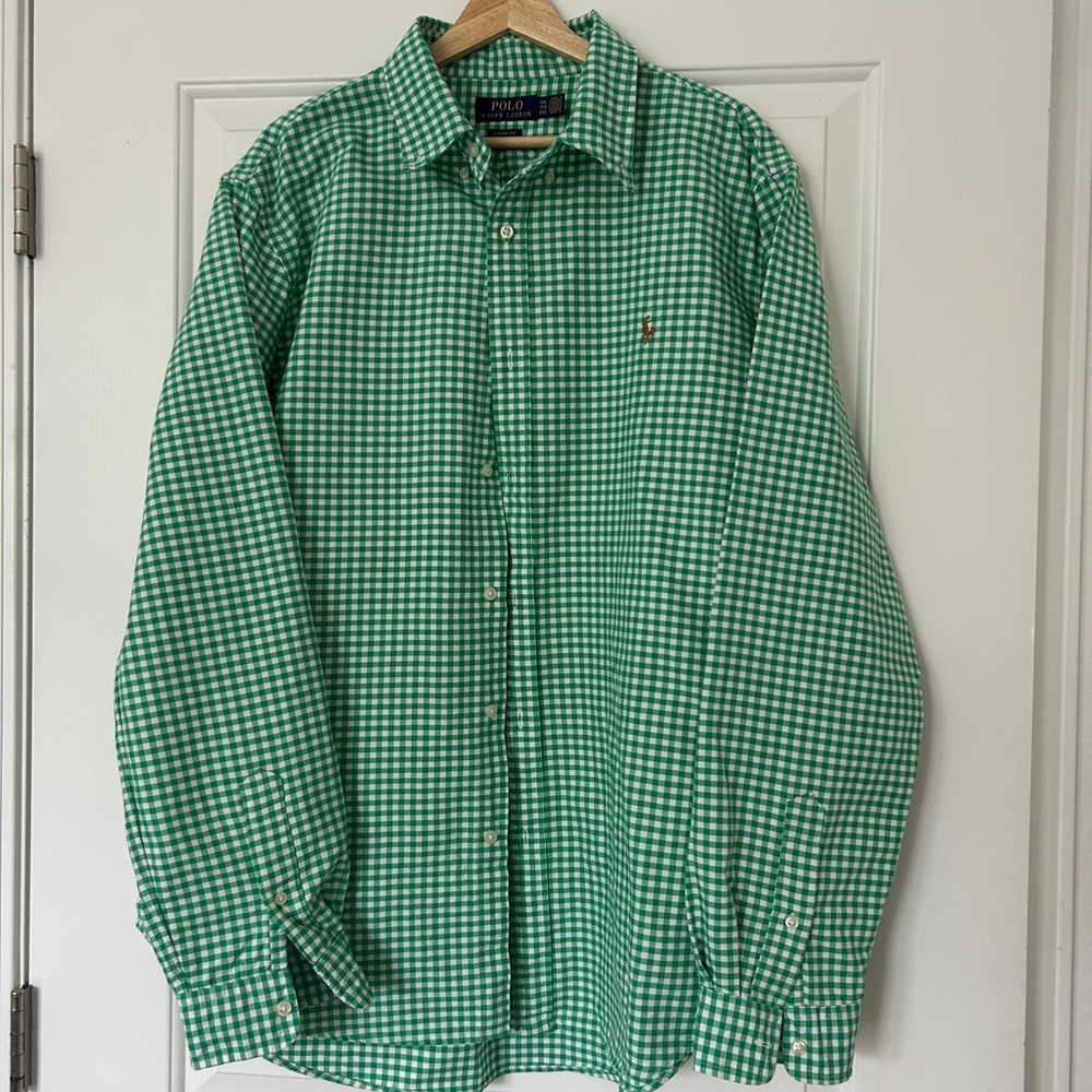 Ralph Lauren Green Checkered Casual Shirt